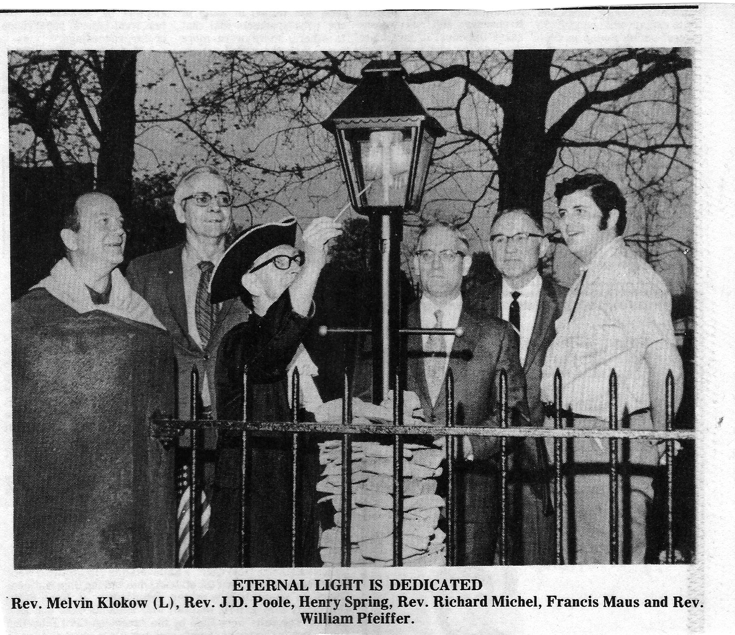 Dedication of the eternal light at the Zeisberger Cemetery in Goshen 1970s